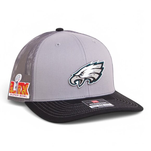 Philadelphia Eagles Super Bowl LIX 3D Snapback Trucker Hat- Grey/ Charcoal/ BLK - Picture 1 of 3